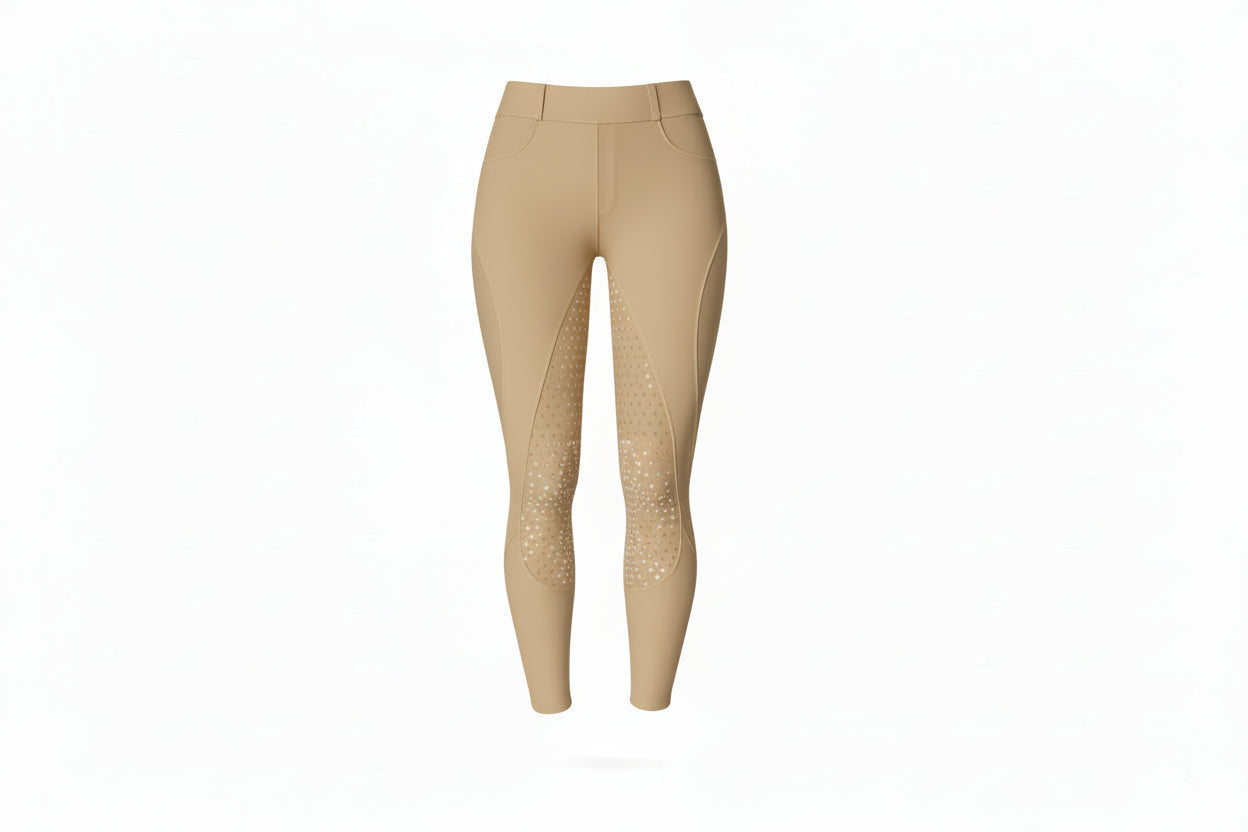 Damen Reitleggins Beige