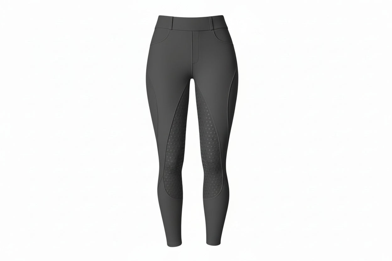 Damen Reitleggins Dunkel Grau